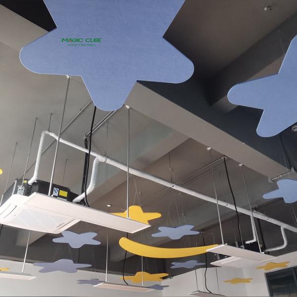 Colorful Polyester Fiber Hanging Ceiling Sound Panels For Office Building