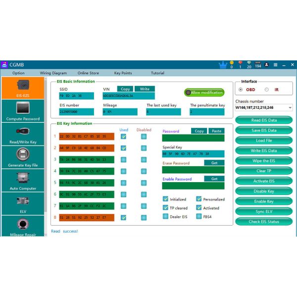 CGDI MB with Full Adapter including EIS Test Line + ELV Adapter + ELV Simulator + AC Adapter + New NEC Adapter Get