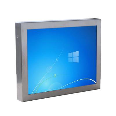 O caso de aço inoxidável 21,5 avança o tela táctil Resistive do fio industrial do monitor 5 do painel do LCD