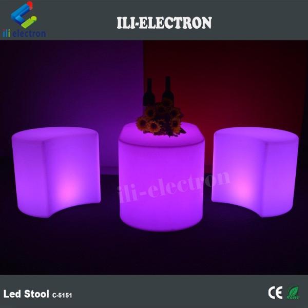 Commercial LED Glow Furniture Stool PE Plastic Material for Bar