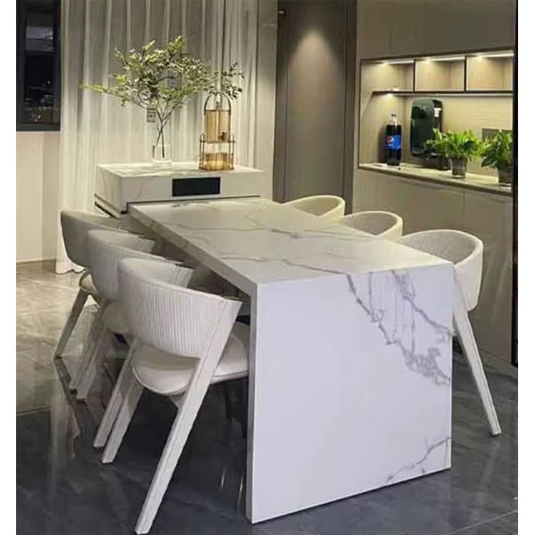 Modern Upholstered Leather Dining Room Furniture Chair Designed with Italian Metal Legs and Wooden Frame Luxury