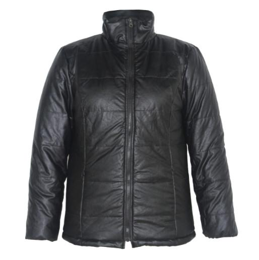 Super Warm Ladies PU Turtleneck Jacket With Zipper Slim Shape Super Warm
