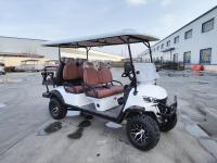 Classic Blanc 6 places électrique tout-terrain Voiture de golf de luxe batterie au lithium équipée de pneus tout-terrain de 14 pouces