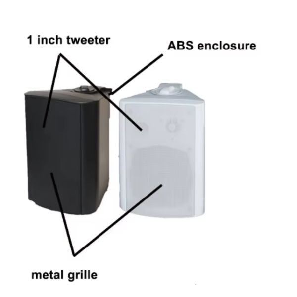 Haut-parleur mural ABS 3 pouces bidirectionnel 70V/100V 15W/10W/5W/2.5W/8 ohms, grille métallique, OEM ODM