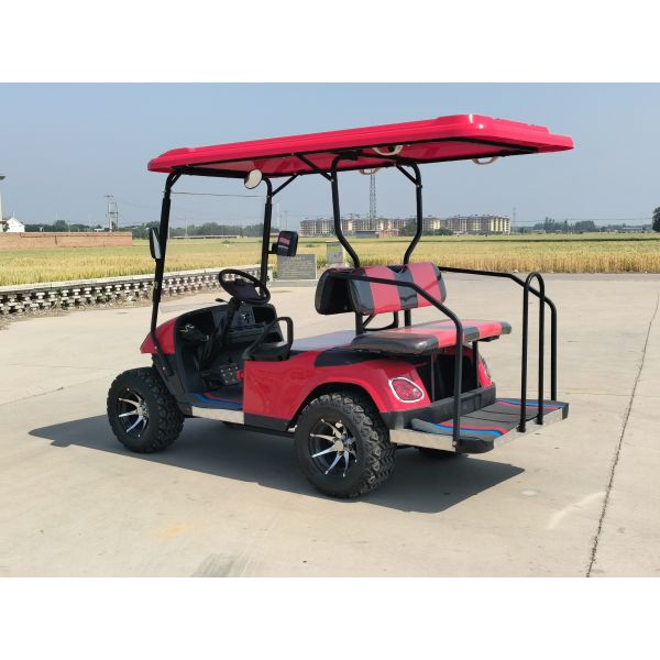4 Wheel 2+2 Seater 19 mph Lithium Ion Battery 4 Seater Golf Cart Support OEM