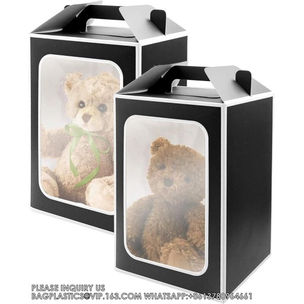 Standing Cookie Bag Flower Packaging, Flower Bouquet Paper Gift Bags With Handles, Party Bag