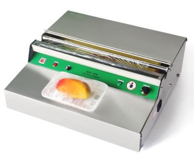 Stainless Steel Electric PVC Cling Film Wrapping Machine / Food Tray Sealing Machine