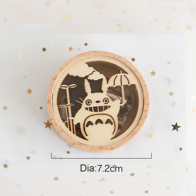 Christmas Holiday Wooden Jewelry Music Box with Silk-Screen Printing and Burned Design