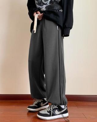 Small Quantity Garment Manufacturer Men'S 100% Polyester Casual Woven 3 Stripes Pants