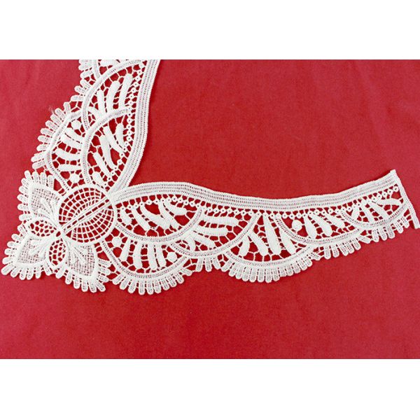 Vintage Polyester V Neck Lace Collar Applique For Women Blouse Azo Free DTM Dyed