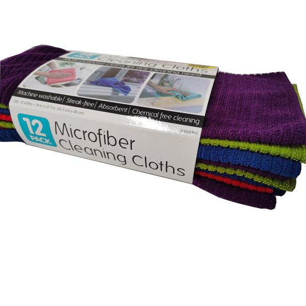 Green All Purpose Microfiber Dish Towel Stripe Terry Cleaning Cloth