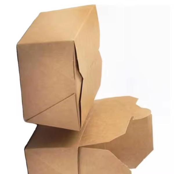 Customized Kraft Paper Takeaway Boxes Eco-Friendly Recyclable Fast Food Containers Durable Disposable Packaging Customer's Logo