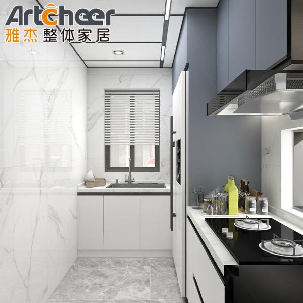 Small Kitchen Apartment Melamine Kitchen Cabinet Door with Contemporary Design Style