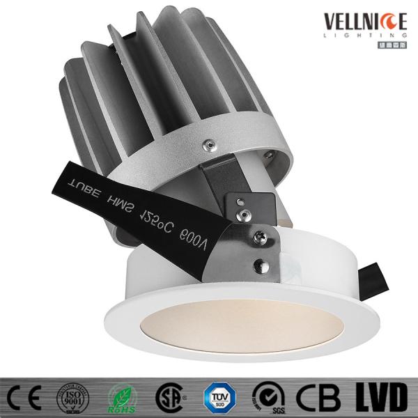 Hign CRI Cut out 110mm Adjustable and Dimmable Aluminum White IP20 Interior LED Downlight/R3B0627