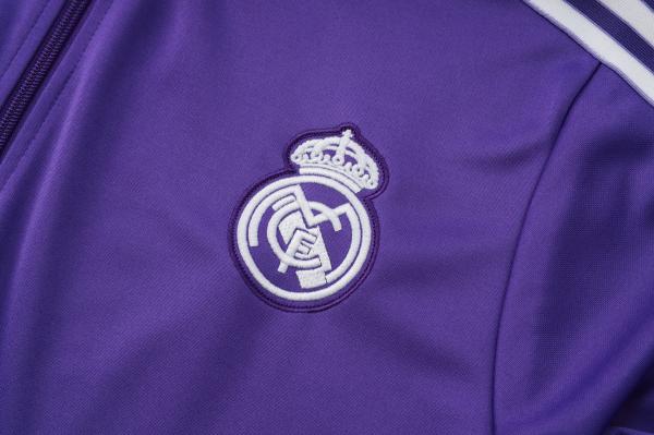 Real Madrid Purple Long Sleeved Football Training Suit Team Style Support