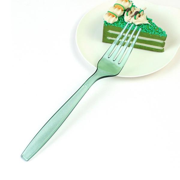100pcs/box Heavy Duty Disposable Forks Clear Green Plastic Silverware for Production