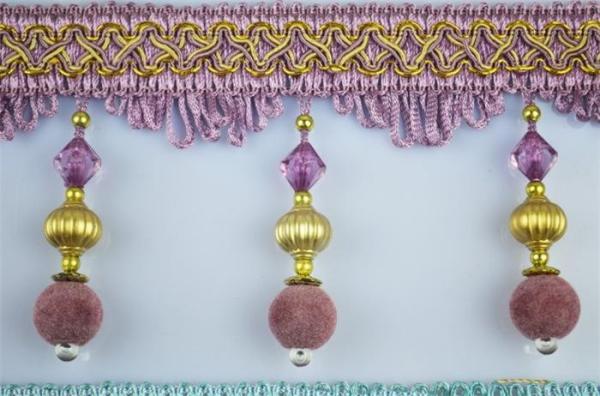 Golden luxurious custom ODM curtain lace accessories beaded decorative fringes tassels
