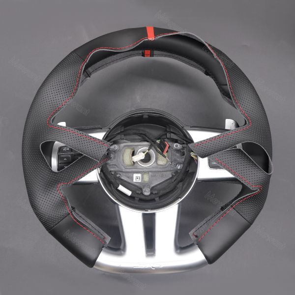 Custom Durable Hand Stitching Black PU Leather Steering Wheel Cover for Dodge RAM 1500 3500 2013 2014 2015 2016 2017 2018