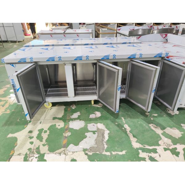 Commercial Counter Chiller Stainless Steel Refrigerator Kitchen Workbench