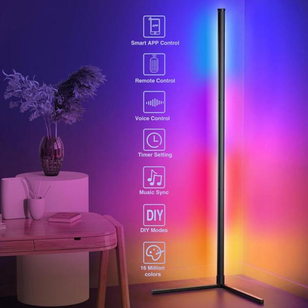 Floor To Ceiling Bedroom Corner Lamp Addressable With Magic Atmosphere Led