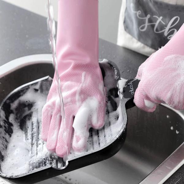 Gants multifonctionnels de silicone d'épurateur de salle de bains réutilisables pour la cuisine