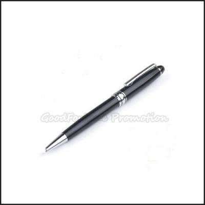 Un stylo à bille personnalisé avec un logo métallique gravé, une signature de torsion, pour cadeaux d'affaires.