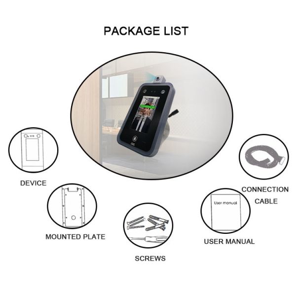 система управления доступом детектора температуры распознавания лиц 3D AI