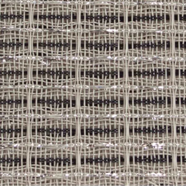 Cabinet Grill Cloth Black/White with Silver Accent, 63