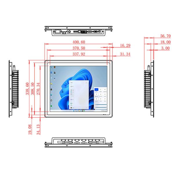 17-Inch Integrated Windows Monitor for Industrial Automation and Logistics Operations