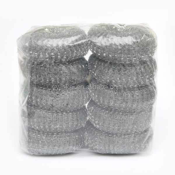 50G*10pcs Big Pack Zinc Coated Scrubber/Galvanize Wire Mesh Pot Scourer  / Scouring Pad for Kitchen Pot Cleaning