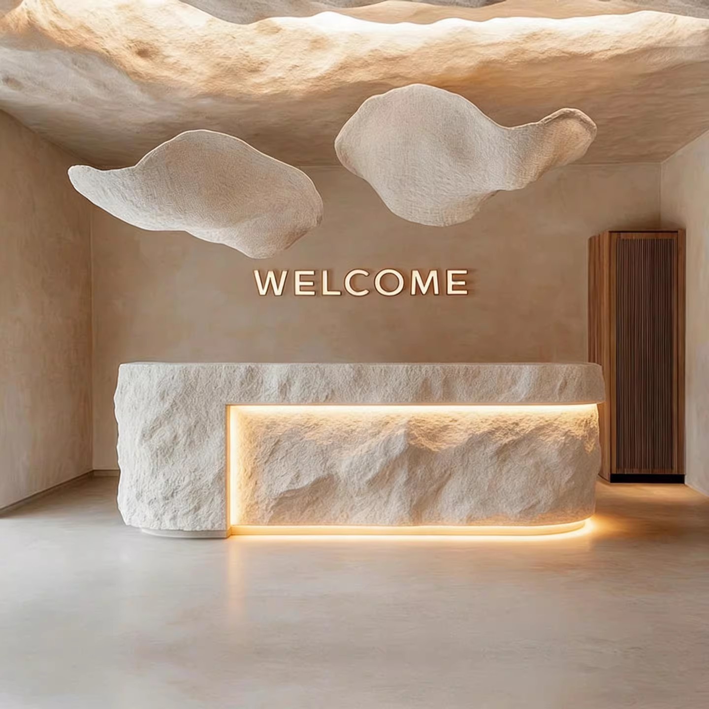 Commercial Wooden Cashier Counter with Marble Tabletop for Jewelry Shop