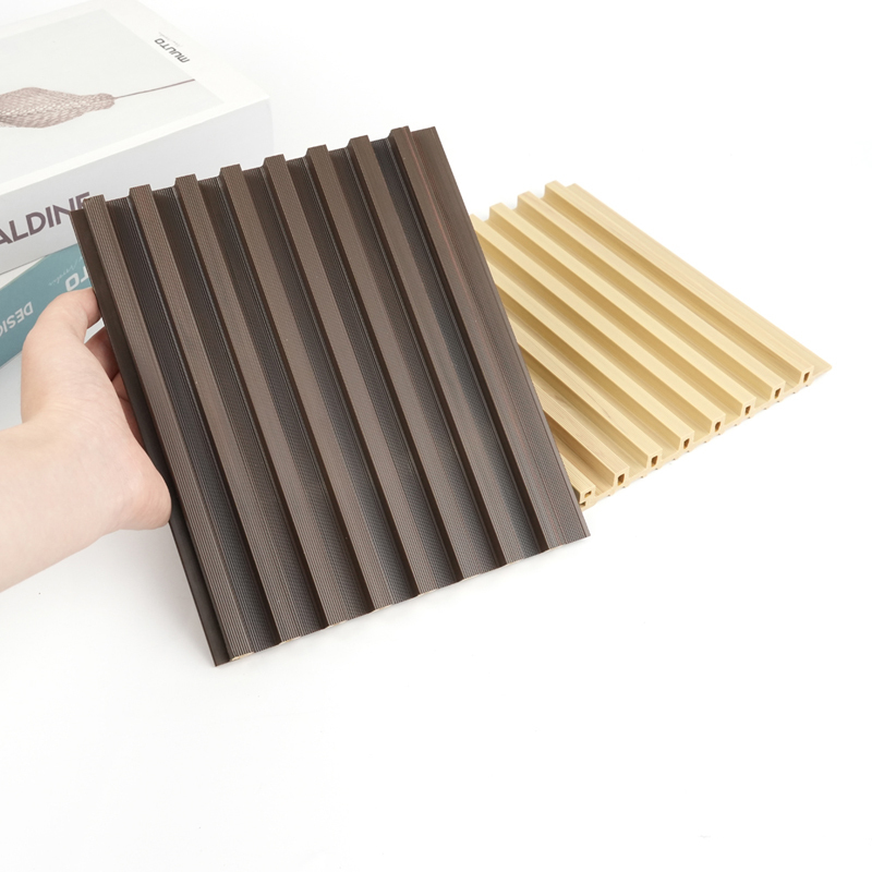 Easy to Clean High Strength  ASA Anti UV Outdoor Fluted Co Extruded Embossed Wall Cladding WPC Exterior Wall and Ceiling Panels