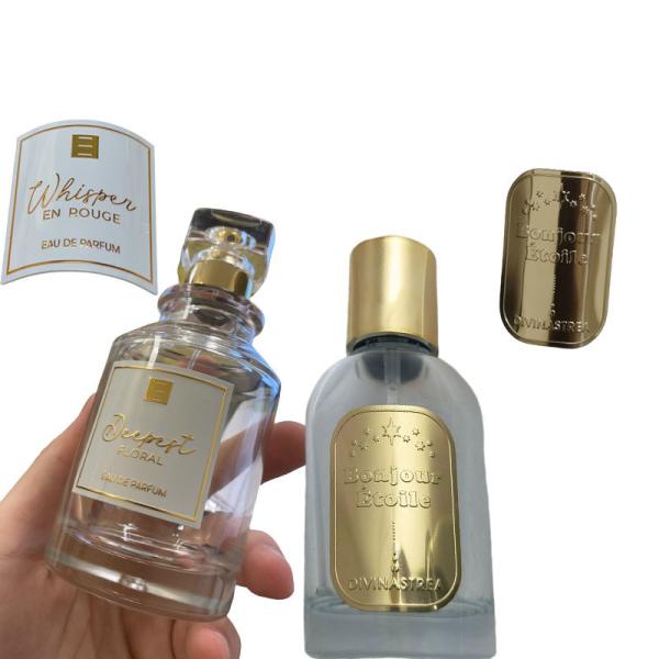 Custom Logo Candle Scent Labels Gold Metal Finish  Elegant Candle Labels For Fragrance