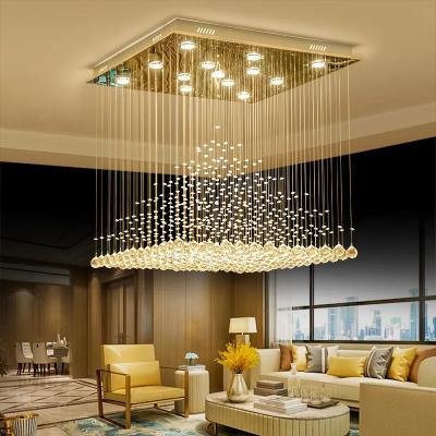 Lâmpada de teto de cristal de candelabro contemporâneo com fio duro 82-265 volts