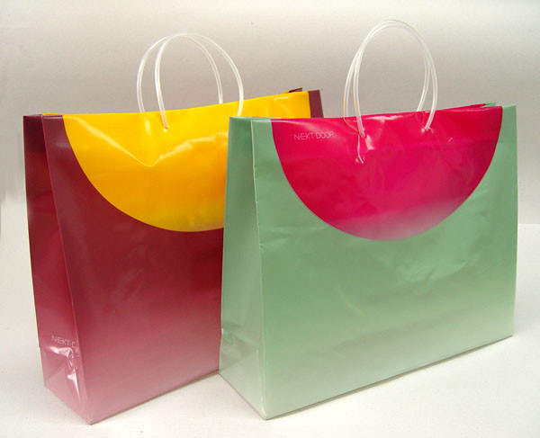 Printed HDPE Plastic Handle Bags Degradable Recycled Handbags