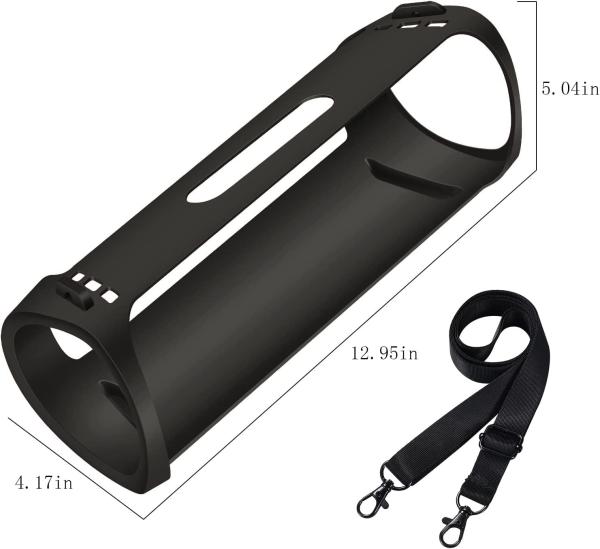 LFGB Odorless Silicone Protective Case Bluetooth Speaker Back Strap Crossbody Anti-Collision Protective Case Free Of