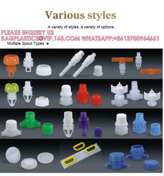 Custom Printed Logo Drink Spout Pouch Plastic Foldable Food Grade Stand Up Liquid Pouch With Handle
