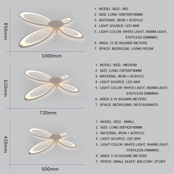 Butterfly Lampshade Ceiling Lights For Living room Bedroom Kitchen (WH-MA-124)