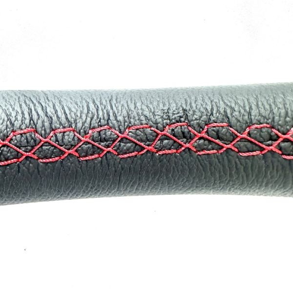 Microfiber Leather 330mm Deep Dish Steering Wheel 6061 Aluminum Red Stitching