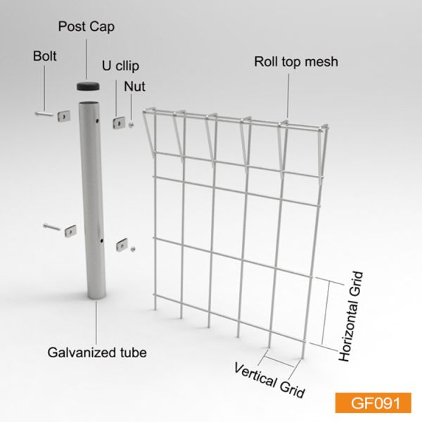 上下倒三角 GF091.jpg сетка Dia Brc 4.0mm ограждая горячее погружение гальванизировала сваренную проволочную изгородь