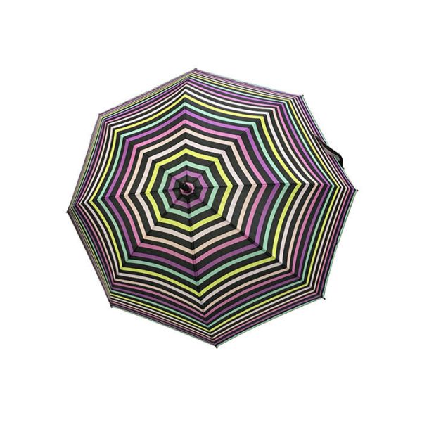 Aperto aberto da empresa da prova da chuva do guarda-chuva da vara do automóvel listrado colorido para a fêmea