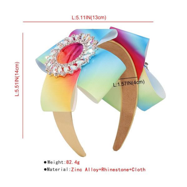Creative gradient color rainbow hair hoop headbands lady girls fashion exaggerated insert drill Yiwu accessories