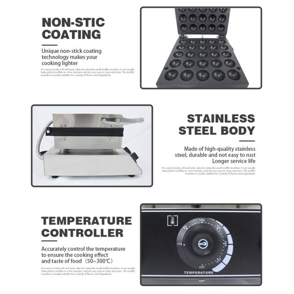 Коммерческая шарообразная машина для изготовления вафли для яиц для домашнего использования