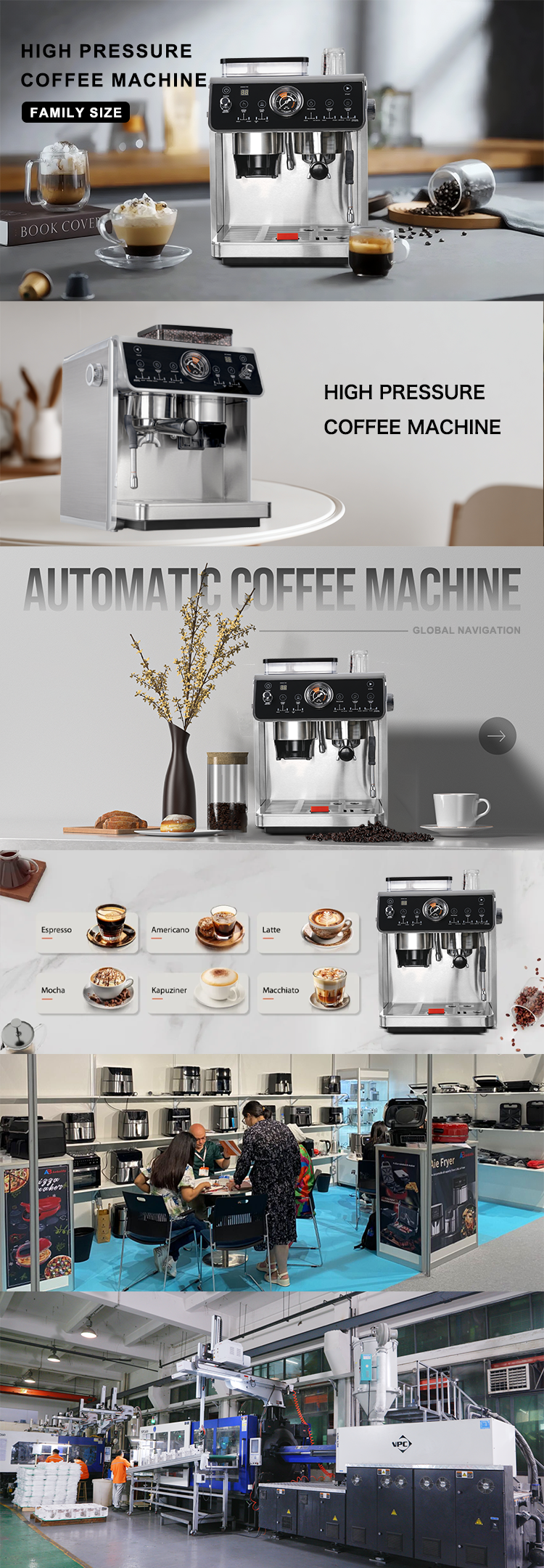 20 Bar Italian Espresso Smart Coffee Machine Automatic With Milk
