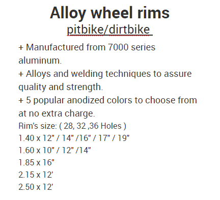 Комплексные мотоциклетные грязные велосипедные колеса специально сделаны для 2018 горячего яма велосипедные ремни размер 1.60x14