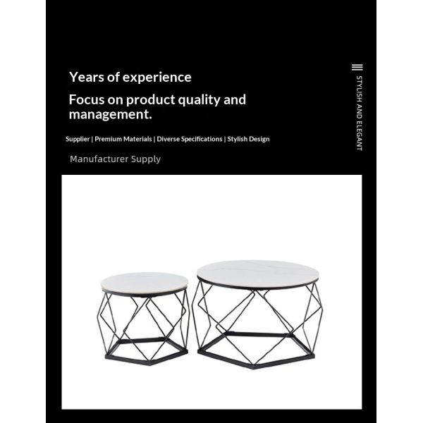 Minimalist Modern Light Luxury Small-sized Household Round Coffee Table Living Room Balcony Sofa Side Table Corner Table