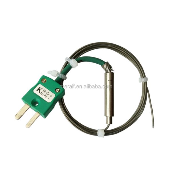 Thermal profile PFA high temperature stand omega k type thermocouple green connector with plug for industrial use