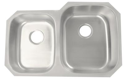 16 Gauge Steel Double Bowl Kitchen Sink Fully Insulated With Brushed Satin Finish
