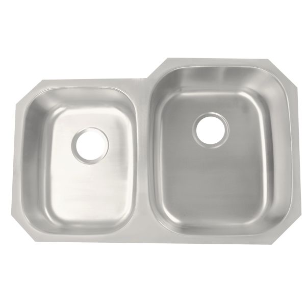 16 Gauge Steel Double Bowl Kitchen Sink Fully Insulated With Brushed Satin Finish