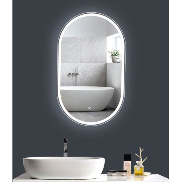 Factory direct bathroom mirror light oval waterproof and haze-proof light luxury hotel toilet glass mirror lamp